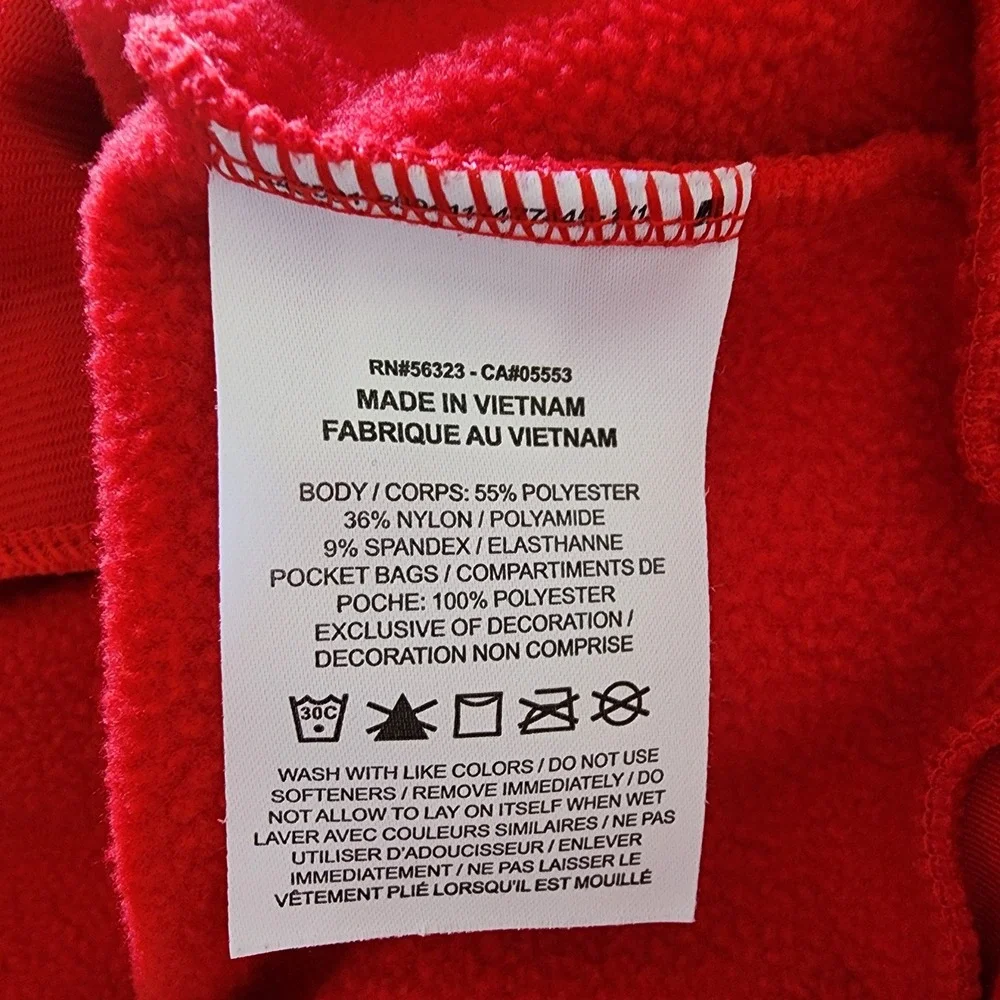 Nike Red Crewneck Sweatshirt Swoosh Athletic Colorblock  Pockets Womens S‎